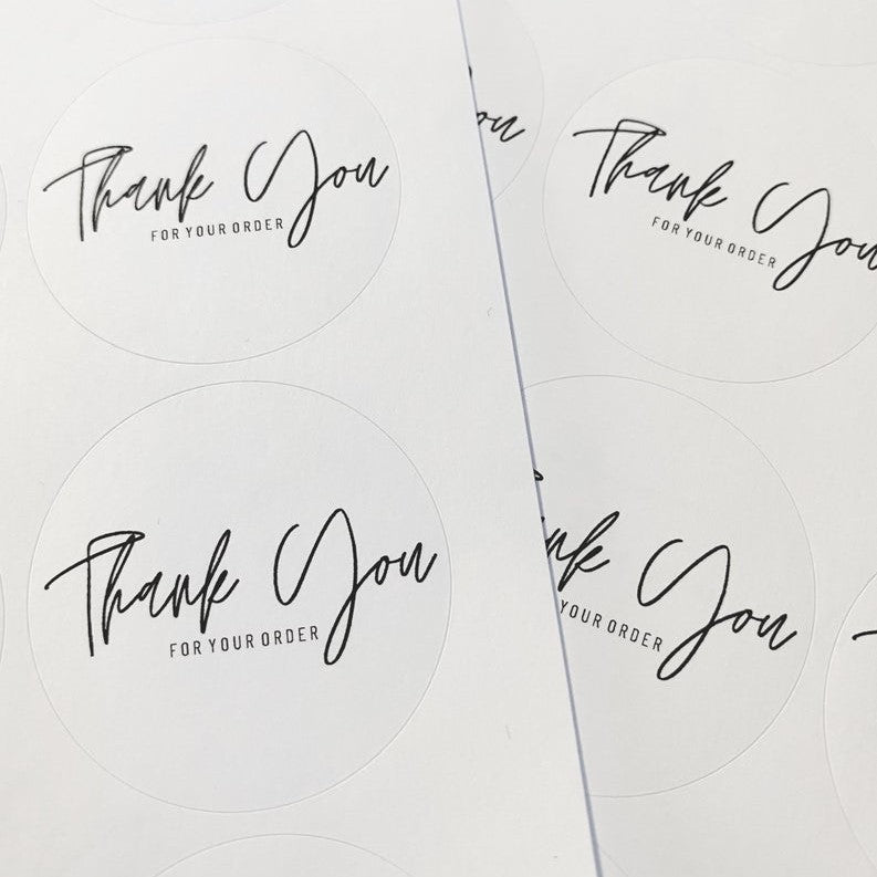 'Thank You For Your Order' Stickers
