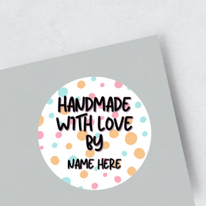 Personalised 'Handmade With Love' Stickers