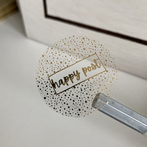 'Happy Post' - Gold Foil | Clear